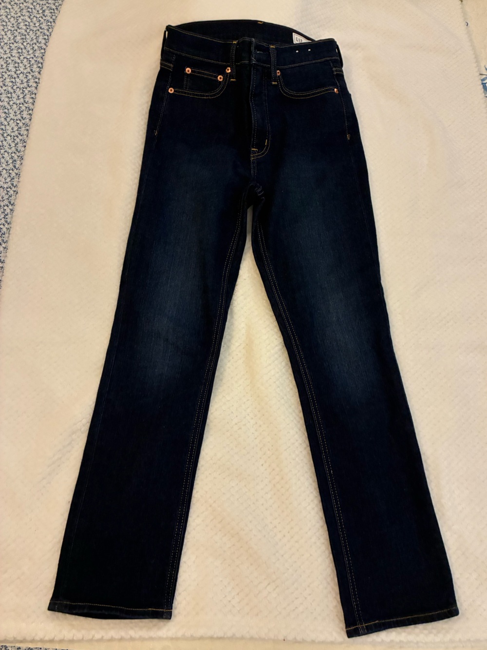 Women’s Dark Blue Gap Brand Vintage Slim Straight-Leg High Rise Jeans Size 4R